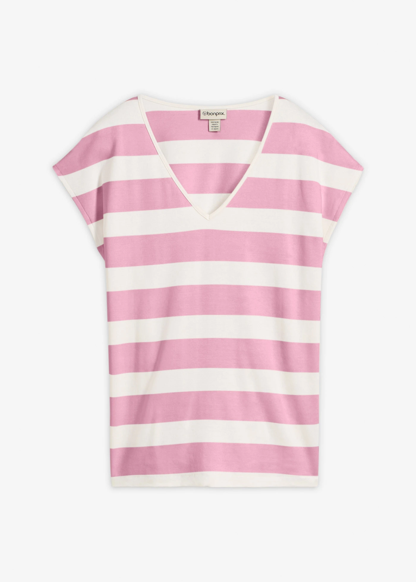 T-shirt rayé • écru/mauve rayé • Boutique bonprix