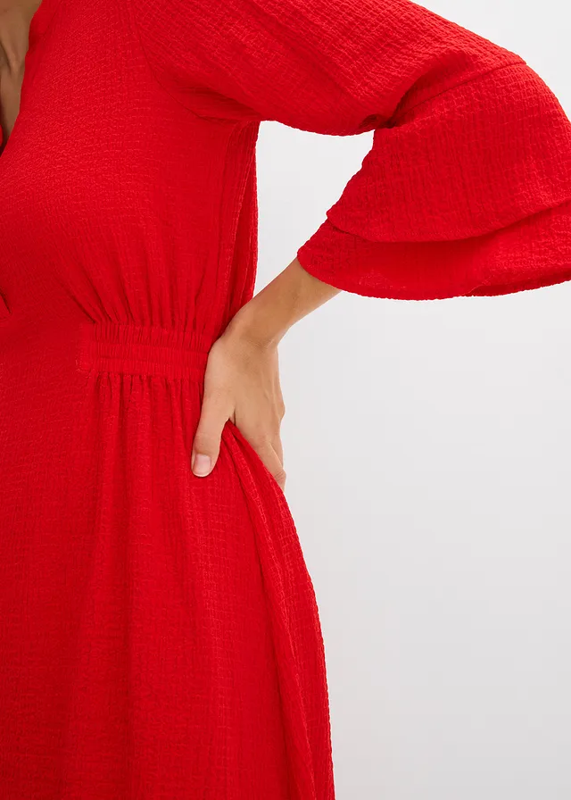 Robe en matière texturée • fraise • product-page.page-title-suffix