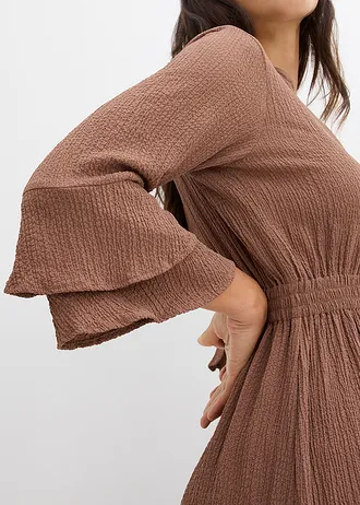 Jurk in een viscosemix • kastanjebruin • bonprix online shop