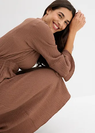 Jurk in een viscosemix • kastanjebruin • bonprix online shop