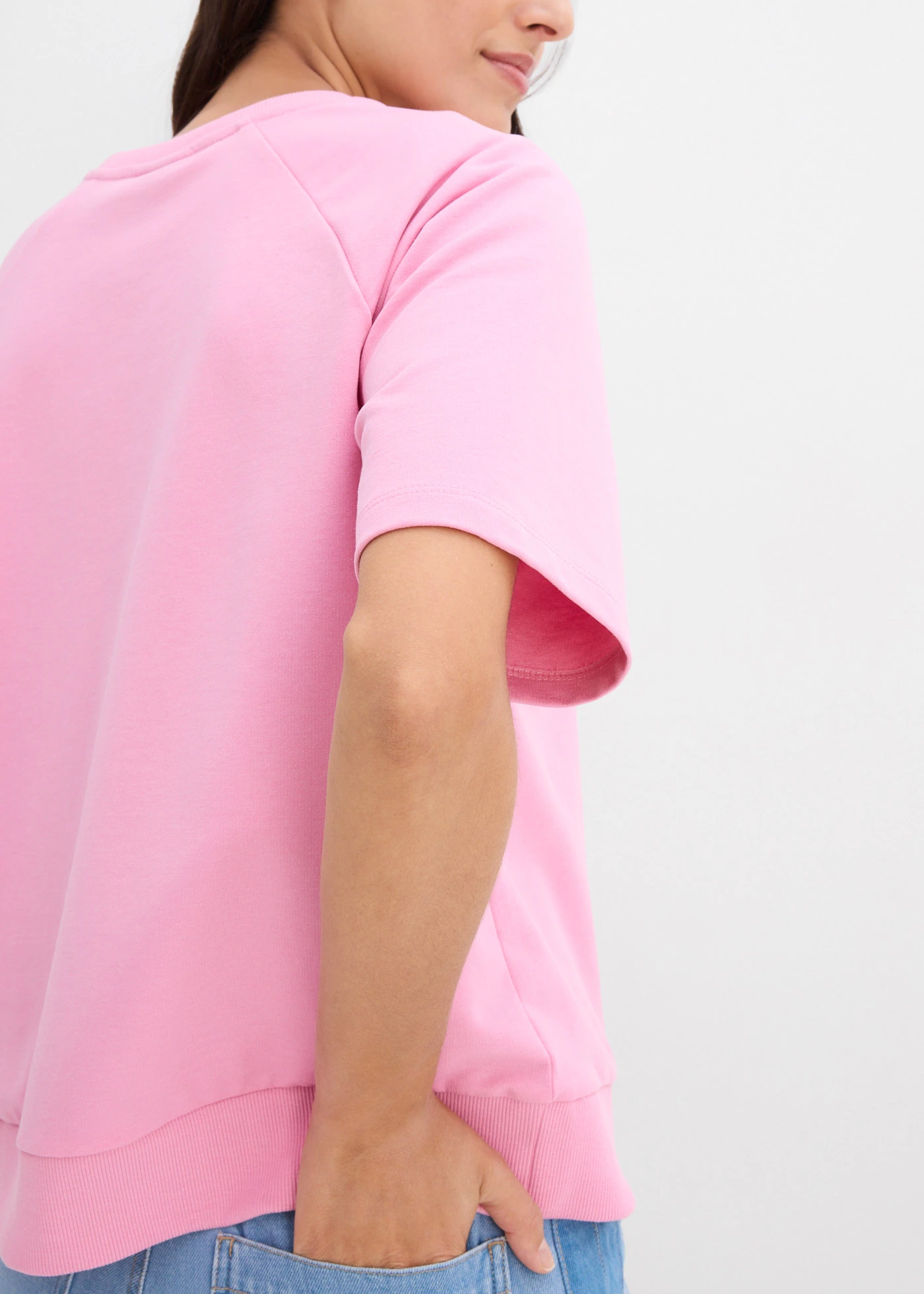 Sweat en coton mélangé • rose-orchidée fumé • Boutique bonprix