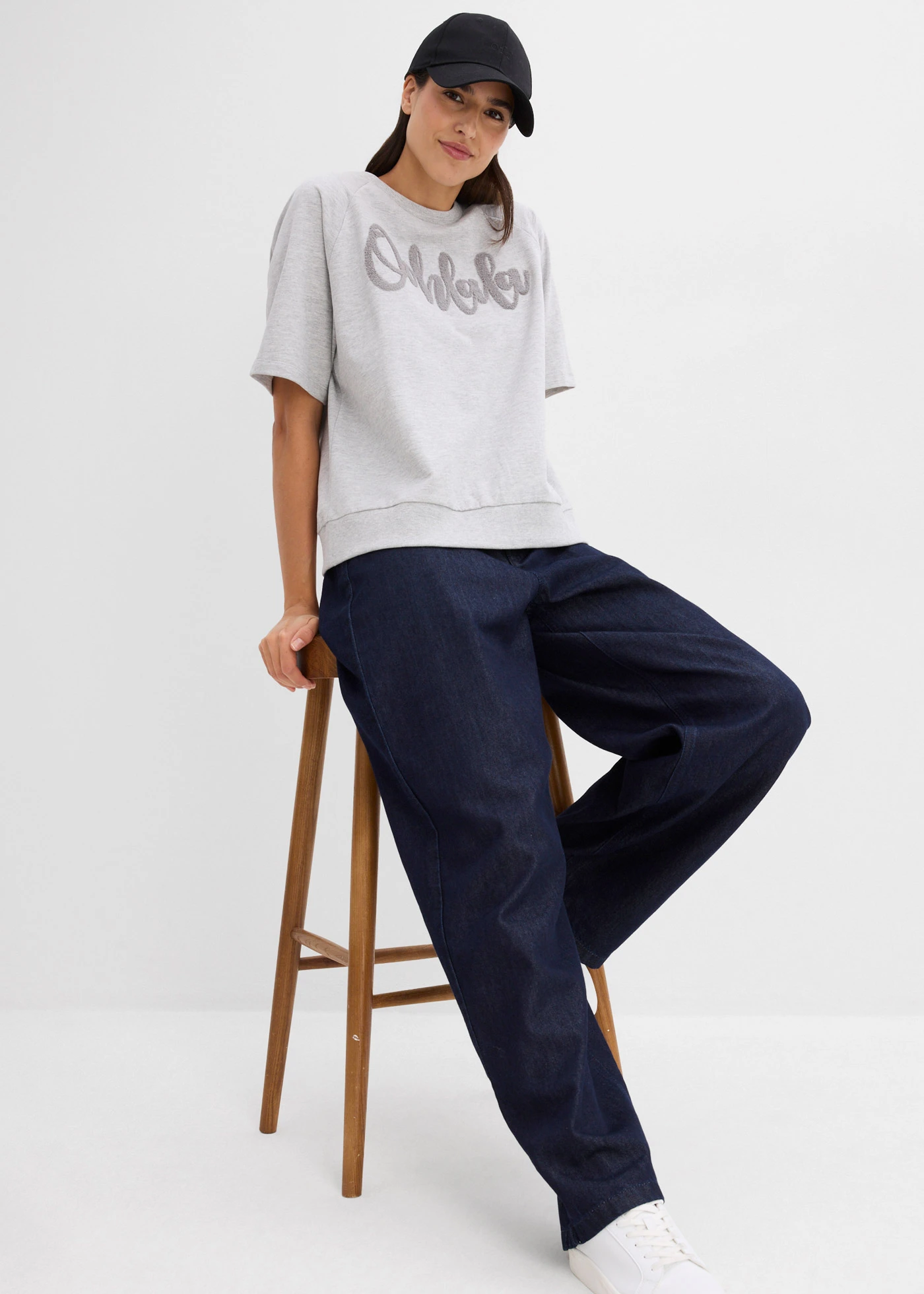 Bluză casual din bumbac 100% • gri deschis melanj-gri • magazin bonprix