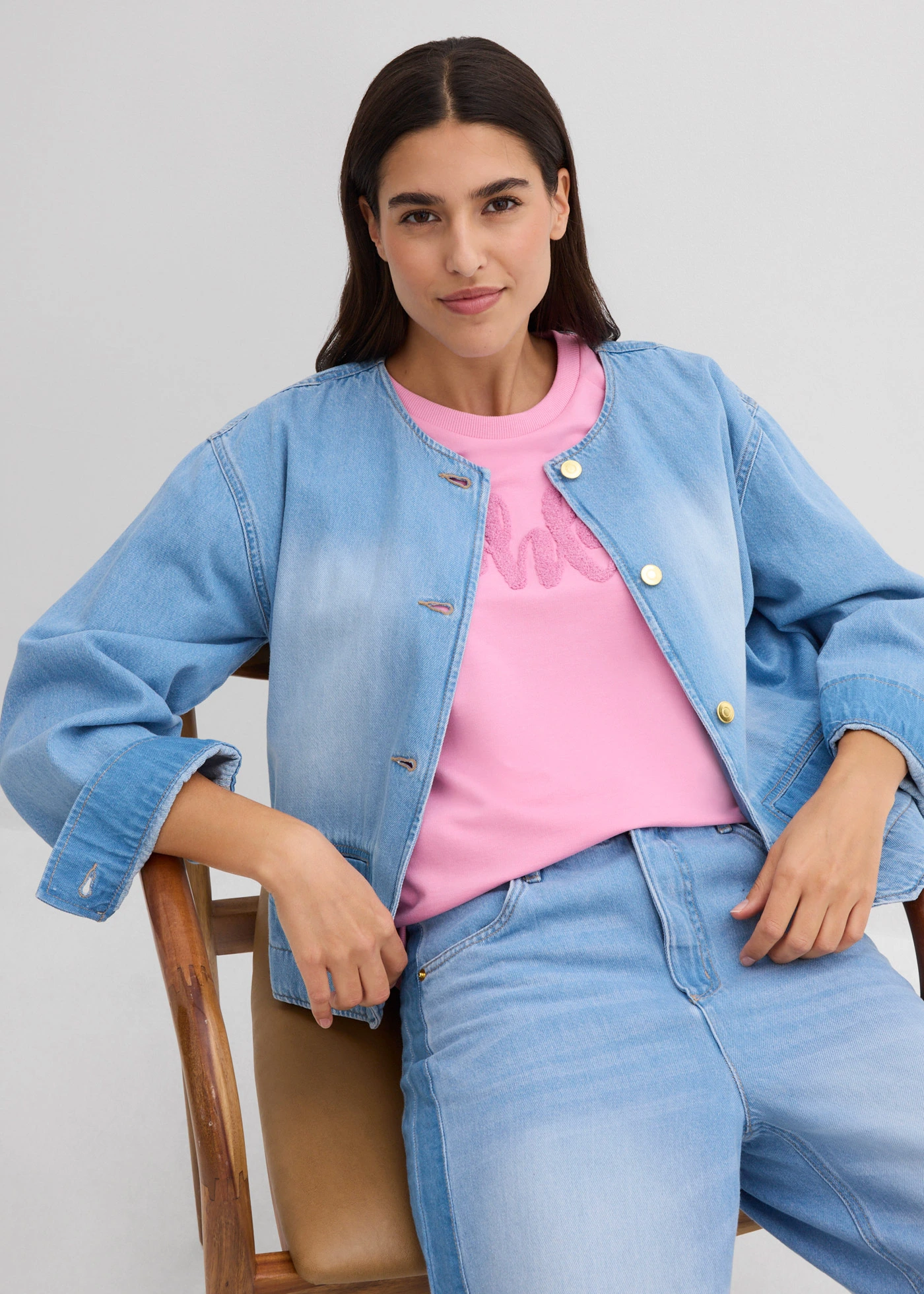 Bluză casual din bumbac 100% • roz-violet-orhidee fumuriu • magazin bonprix