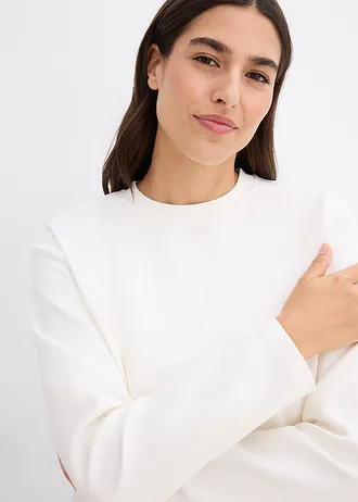 Bluza z czystej bawełny • biel wełny - niebieski • sklep bonprix