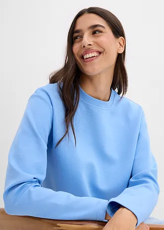 Sweater met viscose • middenblauw/wolwit • bonprix online shop