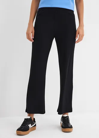 Cropped geribde legging van viscose mix • zwart • bonprix online shop