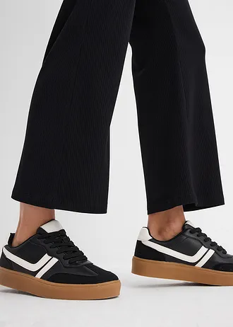 Rövidített bordás legging viszkóz keverékből • fekete • bonprix áruház