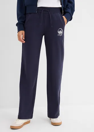 Pantaloni casual din bumbac 100% • bleumarin/alb • magazin bonprix