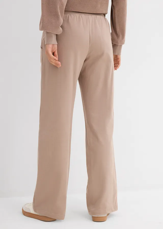Pantalon de jogging 100% coton, Couleur: taupe/saumon