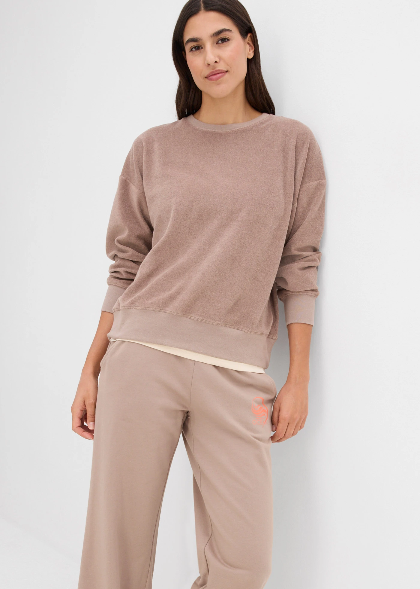 Pantaloni casual din bumbac 100% • gri-bej-corai • magazin bonprix