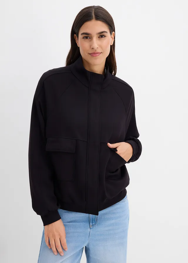 Scuba-sweatvest, Kleur: zwart