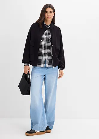 Jachetă casual din material scuba • negru • magazin bonprix