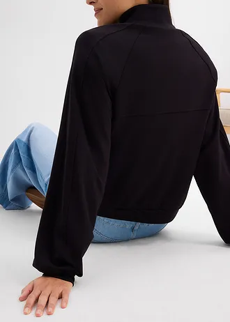 Jachetă casual din material scuba • negru • magazin bonprix