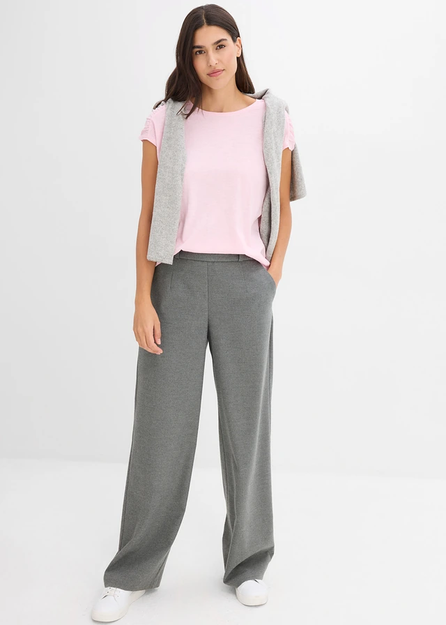 Boxy shirt, korte mouw, Kleur: kristalroze