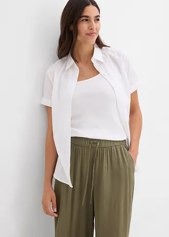 Wijde broek van soepele viscose • olijfgroen • bonprix online shop