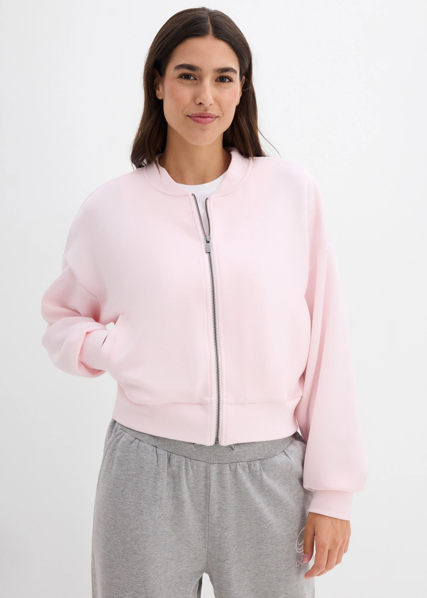 Oversized bomber met viscose • lichtroze • bonprix online shop