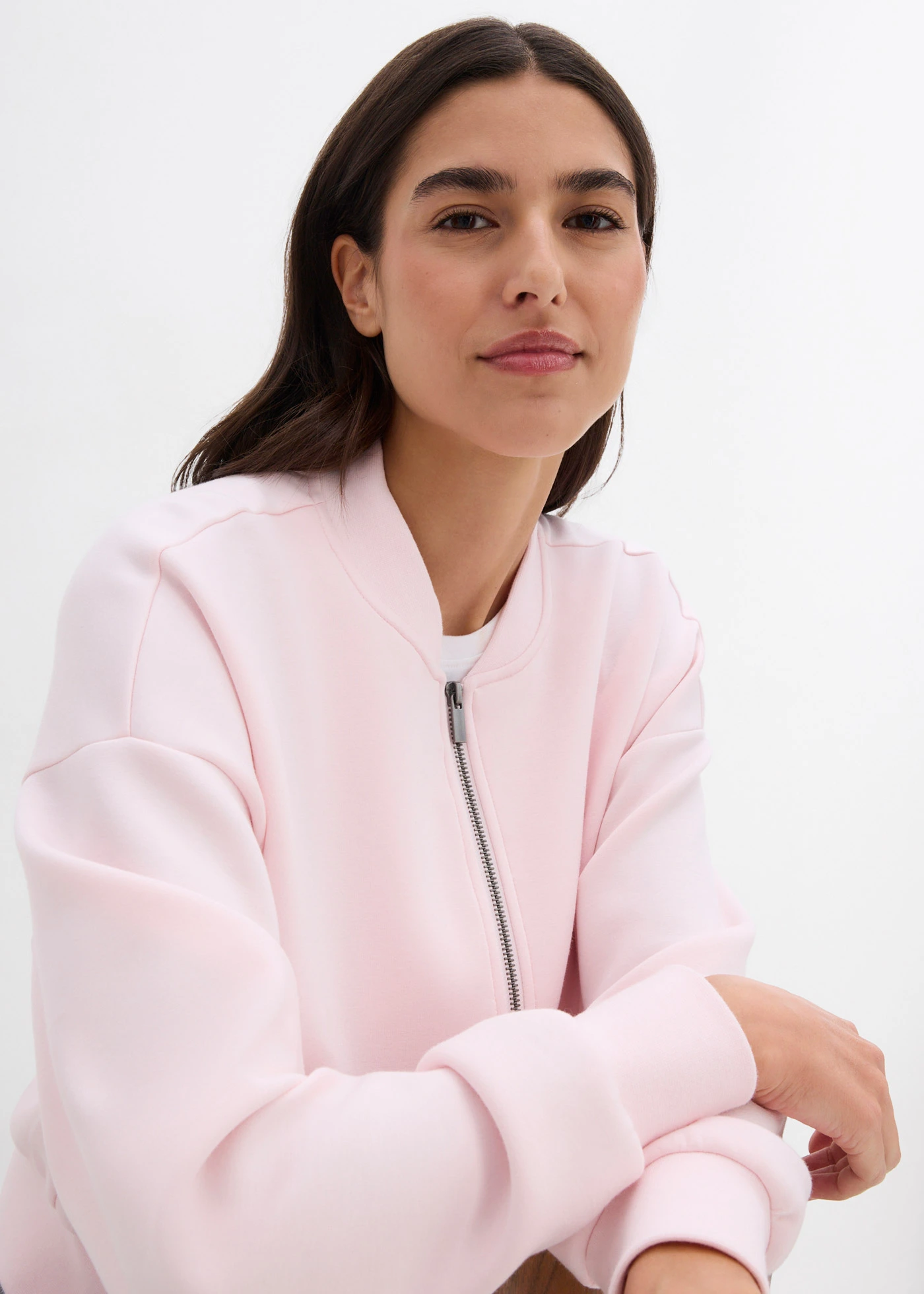 Bomber van zachte viscosemix • lichtroze • bonprix online shop