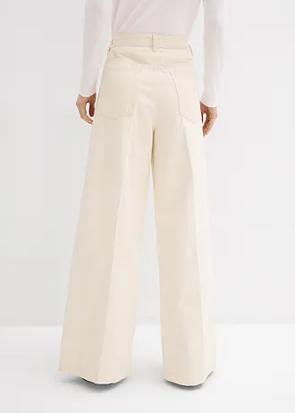 Džínsy super wide-leg, bavlna • prírodná • obchod bonprix