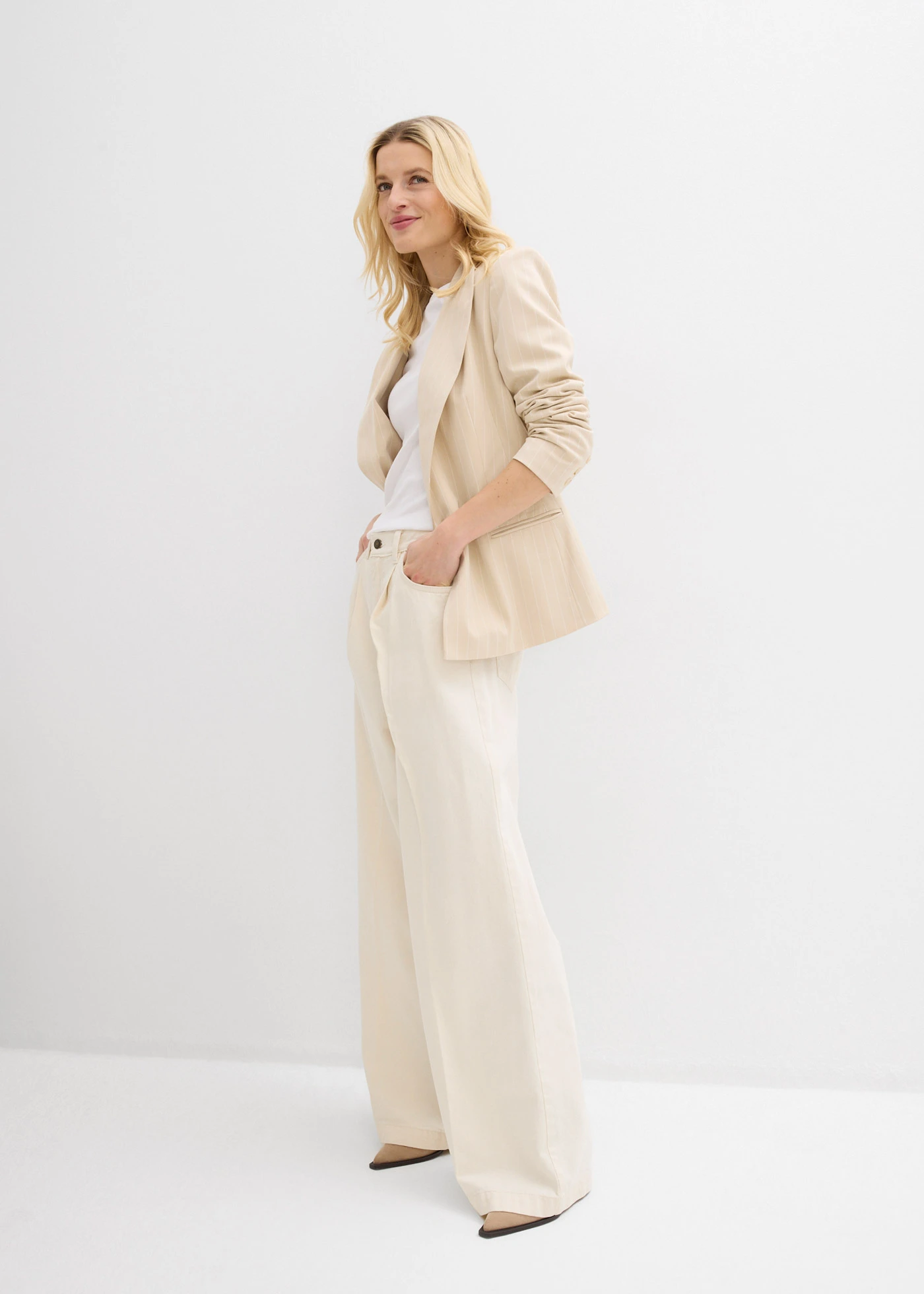 Palazzo džíny Super Wide Leg • přírodní • bonprix obchod