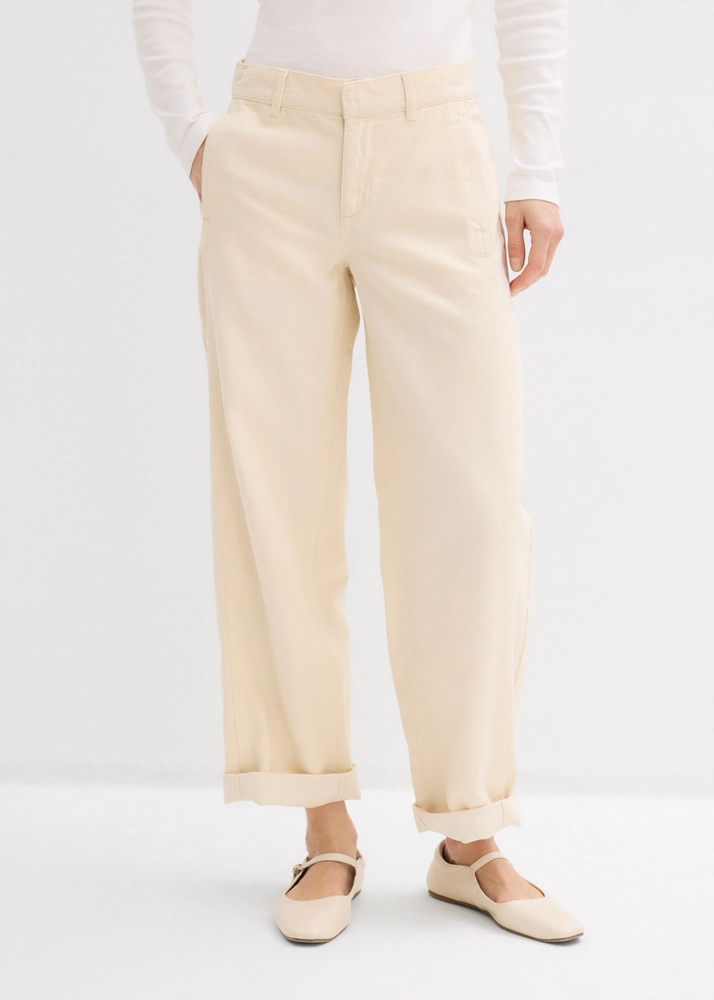 Blugi barrel, Mid Waist • necolorat • magazin bonprix