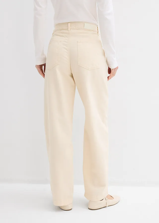 Jean barrel, taille mi-haute, Couleur: non teint