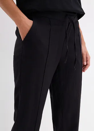 Broek van een mix van linnen en viscose • zwart • bonprix online shop