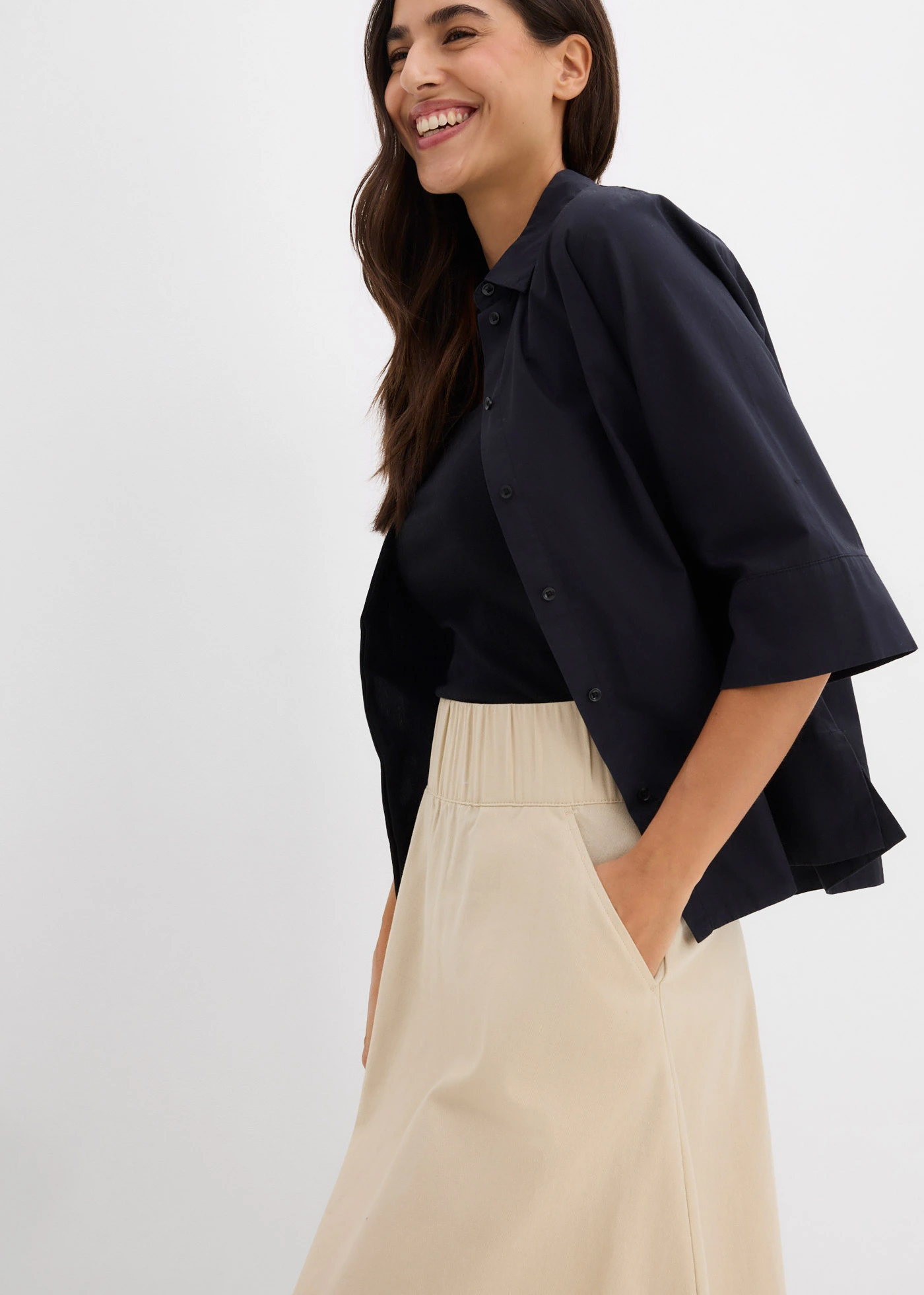 Rok van puur katoen • lichtsand • bonprix online shop