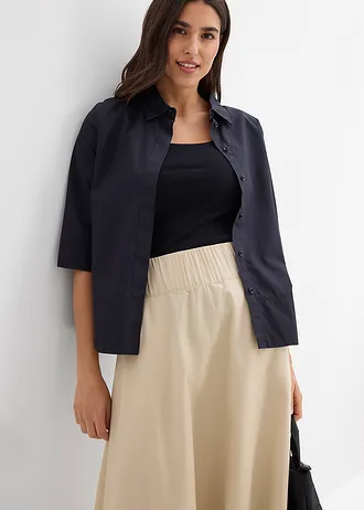 Fustă din 100% bumbac • bej nisipiu mat • magazin bonprix