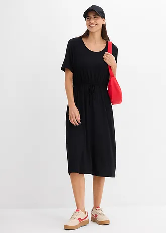 Jersey jurk van soepelvallende viscose-mix • zwart • bonprix online shop