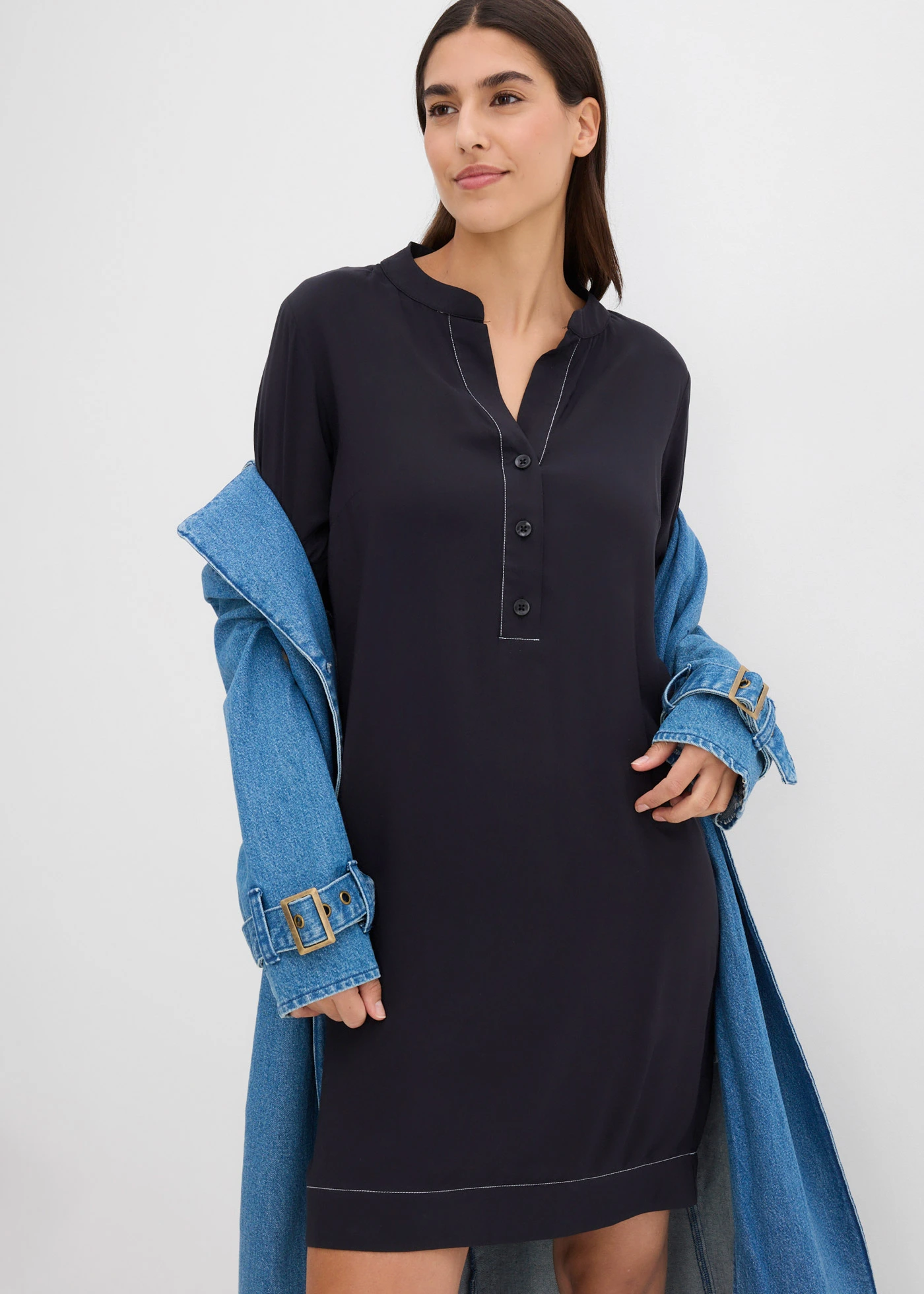 Tuniekjurk van zachte viscose • zwart • bonprix online shop