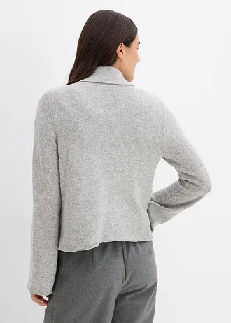 Sweter rozpinany • jasnoszary melanż • sklep bonprix