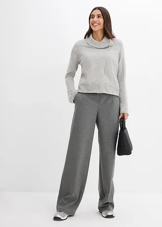 Sweter rozpinany • jasnoszary melanż • sklep bonprix