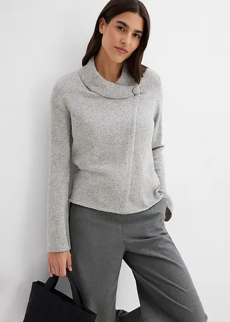 Gilet en maille • gris clair chiné • Boutique bonprix