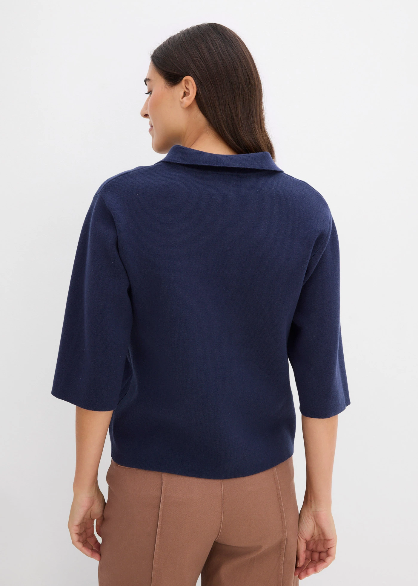 Gebreide polo • donkerblauw • bonprix online shop