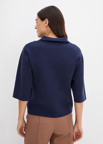 Pletené triko polo • tmavě modrá • bonprix obchod