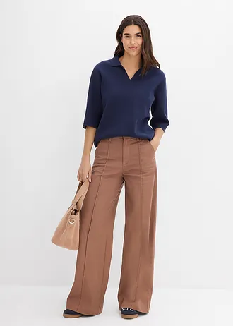 Gebreide polo, Kleur: donkerblauw