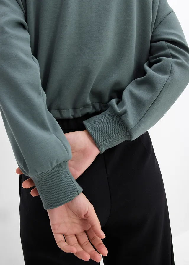 Oversized scuba bomber van een zachte viscose-mix • eucalyptusgroen • product-page.page-title-suffix