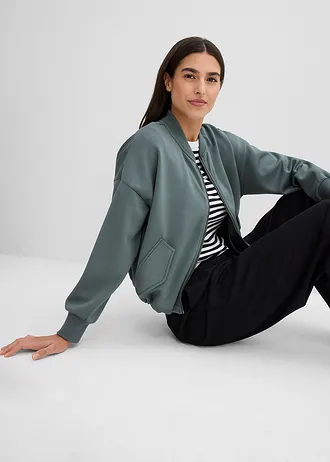 Oversize bluzon s materiálu scuba z měkké viskózové směsi • eukalyptově zelená • bonprix obchod