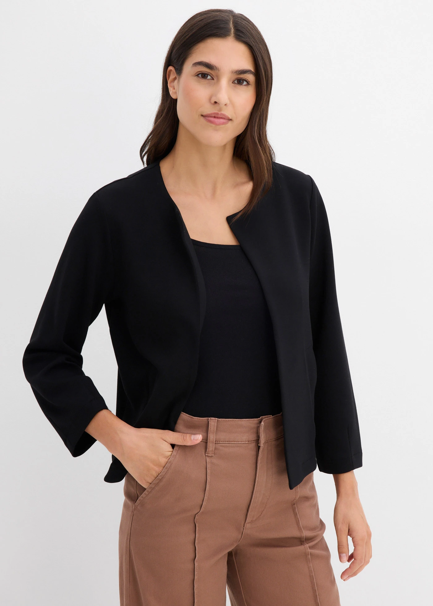 Veste en matière sweat • noir • Boutique bonprix