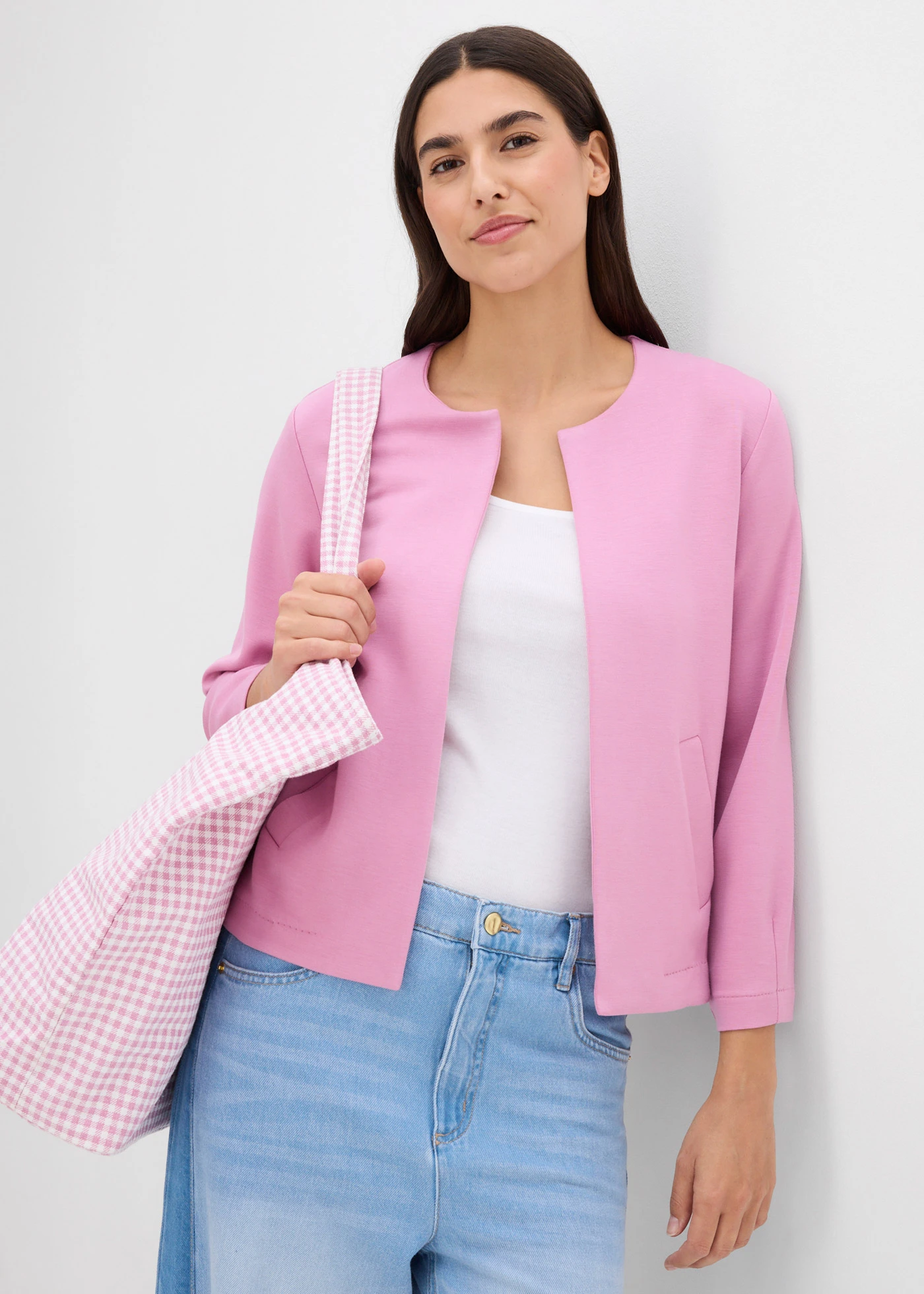 Jachetă casual din material moale cu viscoză • mov-maroniu • magazin bonprix