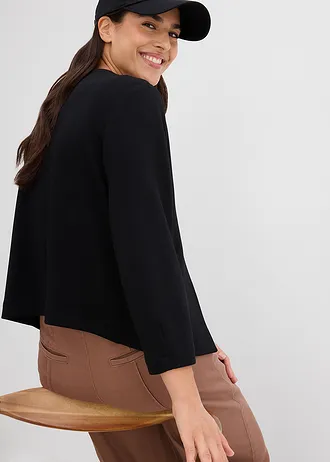Jachetă casual din material moale cu viscoză • negru • magazin bonprix