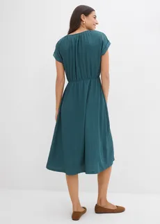 Robe en matière texturée, Couleur: vert poivre