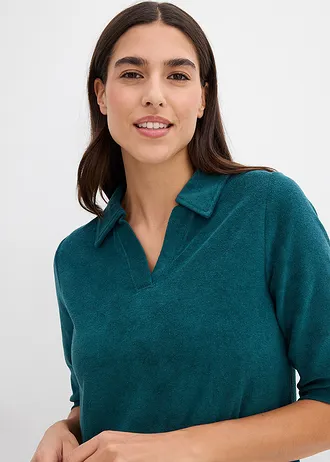 Robe midi avec col polo • vert poivre • Boutique bonprix