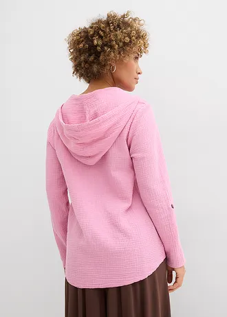 Blouse légère en gaze de coton, Couleur: rose