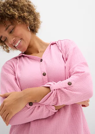 Bluzka z przewiewnego muślinu • jasnoróżowy • sklep bonprix