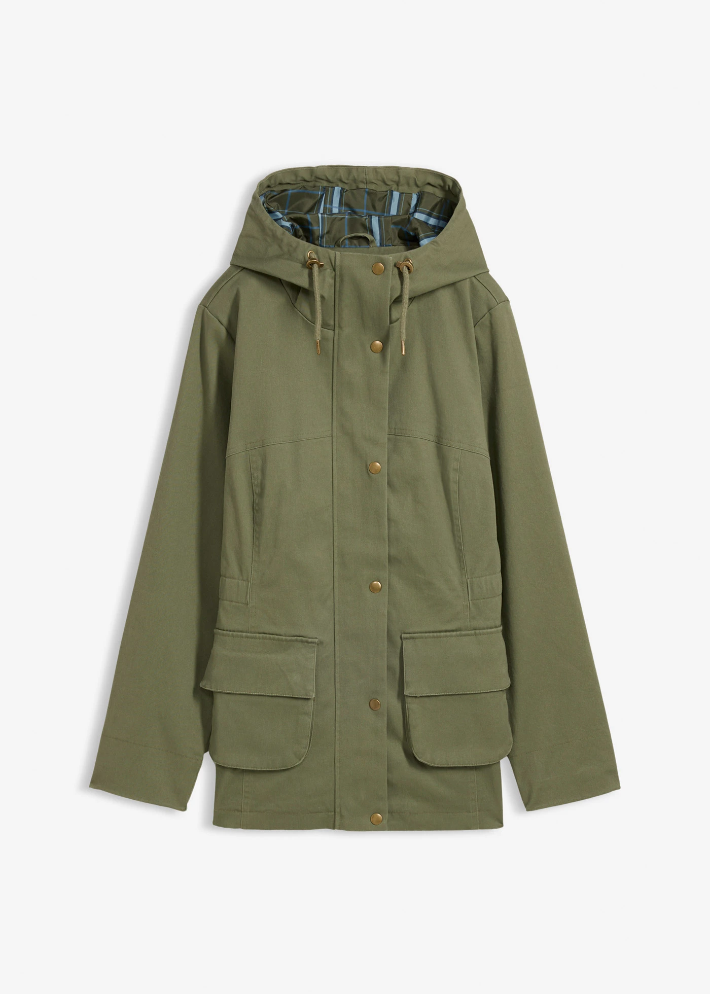 Veste déperlante avec doublure à carreaux • olive • Boutique bonprix