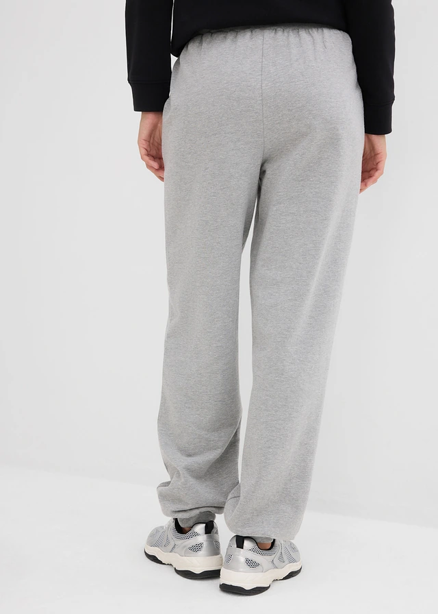 Sweatpants van katoen, Kleur: lichtgrijs gemêleerd-wit