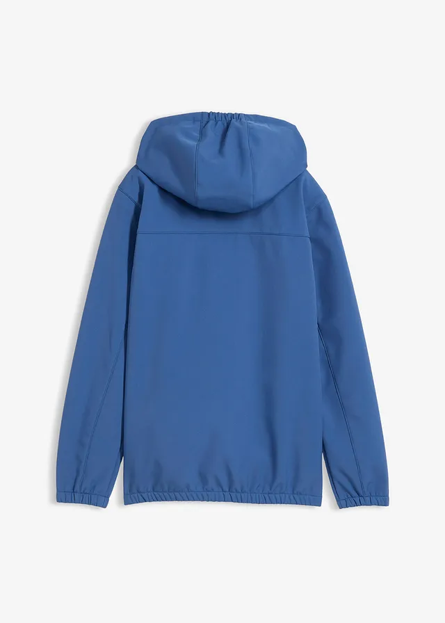 Veste softshell déperlante à capuche, Couleur: indigo clair