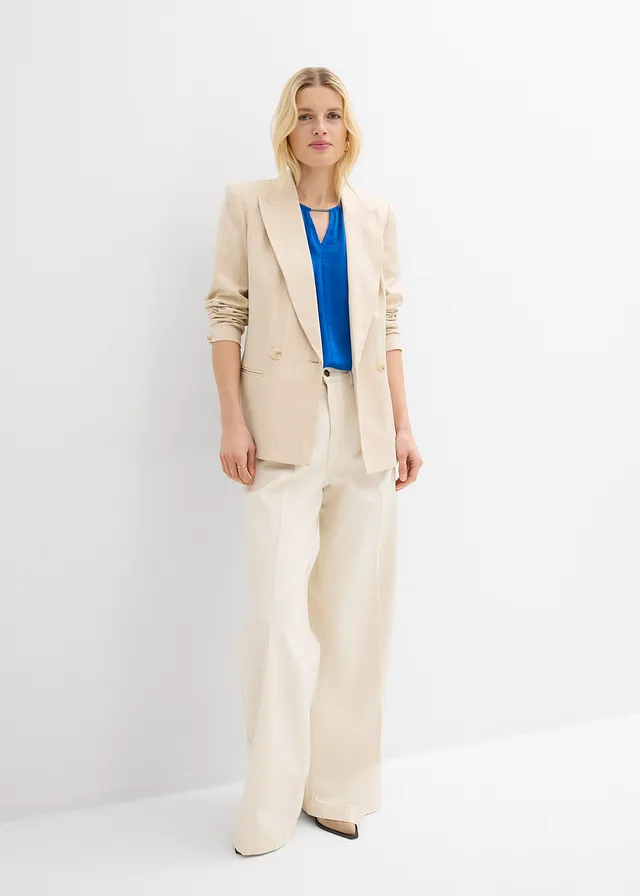 Tuniek van elegant satijn ecru