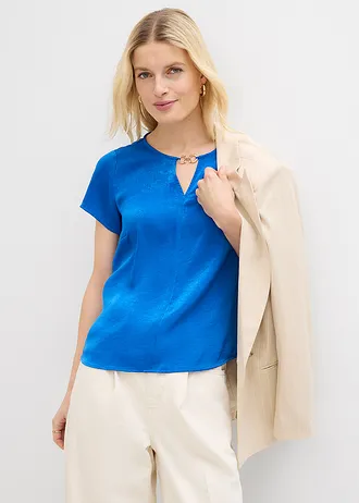 Tuniek van elegant satijn • arctisch blauw • bonprix online shop